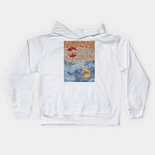 Echos of the moon in the sea Kids Hoodie